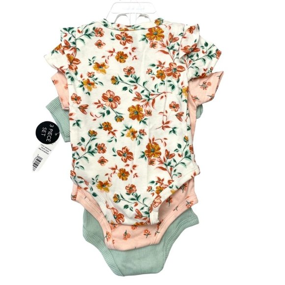 Baby Girl 3 pack Short Sleeve Onesies Bodysuits 0 - 6 Months Nicole Miller - Picture 3 of 3